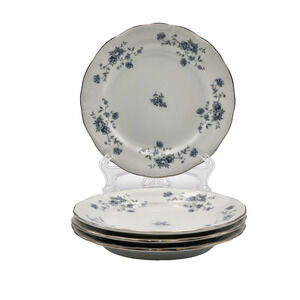 Johann Haviland Blue Garland Bread and Butter Plate 4 Pc Set Bavaria Germany VTG